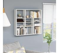 BOWEKAM Meubles, étagères, étagères murales et rebords, étagère murale en bois blanc brillant 90 x 16 x 78 cm