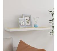 BOWEKAM Meubles, étagères, étagères murales et rebords, étagère murale flottante chêne et blanc 80 x 23,5 x 3,8 cm MDF
