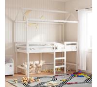 BOWEKAM Meubles, lits et accessoires, accessoires de cadre de lit et de lit, toit de lit pour enfants, blanc, 207 x 80,5 x 151,5 cm, pin massif