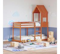 BOWEKAM Meubles, lits et accessoires, accessoires de cadre de lit et de lit, toit de lit pour enfants, cire marron 55 x 99 x 139,5 cm, pin massif