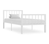 BOWEKAM Meubles, lits et accessoires, lits et cadres de lit, 284563 Cadre de lit sans matelas en métal blanc 100 x 200 cm