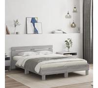BOWEKAM Meubles, lits et accessoires, lits et cadres de lit, cadre de lit avec LED sans matelas gris Sonoma 150 x 200 cm King Size