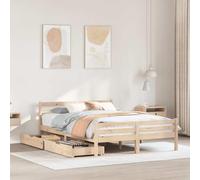 BOWEKAM Meubles, lits et accessoires, lits et cadres de lit, cadre de lit sans matelas, 140 x 200 cm, pin massif