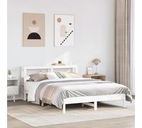 BOWEKAM Meubles, lits et accessoires, lits et cadres de lit, cadre de lit sans matelas, blanc, 150 x 200 cm, en pin massif King Size