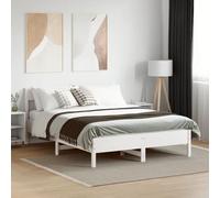 BOWEKAM Meubles, lits et accessoires, lits et cadres de lit, cadre de lit sans matelas, blanc, 160 x 200 cm, pin massif