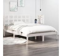 BOWEKAM Meubles, lits et accessoires, lits et cadres de lit, cadre de lit sans matelas, blanc 200 x 200 cm, bois massif