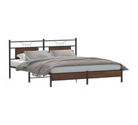BOWEKAM Meubles, lits et accessoires, lits et cadres de lit, cadre de lit sans matelas, chêne marron, 183 x 213 cm, bois d'ingénierie