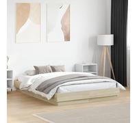 BOWEKAM Meubles, lits et accessoires, lits et cadres de lit, cadre de lit sans matelas, chêne sonoma, 120 x 190 cm, petit double