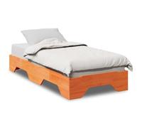 BOWEKAM Meubles, lits et accessoires, lits et cadres de lit, cadre de lit sans matelas, empilable, marron ciré, 80 x 200 cm, bois massif