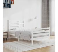 BOWEKAM Meubles, lits et accessoires, lits et cadres de lit, cadre de lit sans matelas en bois massif blanc, 90 x 200 cm
