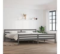BOWEKAM Meubles, lits et accessoires, lits et cadres de lit, cadre de lit sans matelas en bois massif gris, 200 x 200 cm