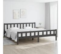 BOWEKAM Meubles, lits et accessoires, lits et cadres de lit, cadre de lit sans matelas, gris en bois massif, super king size