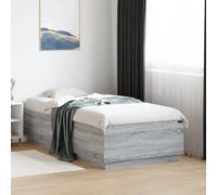 BOWEKAM Meubles, lits et accessoires, lits et cadres de lit, cadre de lit sans matelas gris Sonoma 90 x 190 cm simple