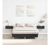 BOWEKAM Meubles, lits et accessoires, lits et cadres de lit, cadre de lit sans matelas, noir, 120 x 190 cm, petit double en bois d'ingénierie