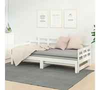 BOWEKAM Meubles, lits et accessoires, lits et cadres de lit, lit gigogne sans matelas en pin massif blanc, 2 x cm