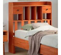 BOWEKAM Meubles, lits et accessoires, têtes de lit et pieds de lit, tête de lit avec rangement en bois de pin massif, marron ciré, 100 cm