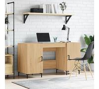 BOWEKAM Meubles, meubles de bureau, bureau, chêne sonoma, 140 x 50 x 75 cm, bois d'ingénierie