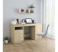 BOWEKAM Meubles, meubles de bureau, bureau, chêne sonoma, 140 x 50 x 76 cm, bois d'ingénierie