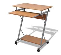 BOWEKAM Meubles, meubles de bureau, bureau d'ordinateur compact avec plateau coulissant pour clavier marron