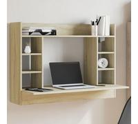 BOWEKAM Meubles, meubles de bureau, bureau mural, chêne sonoma, 105 x 48 x 75 cm, bois d'ingénierie