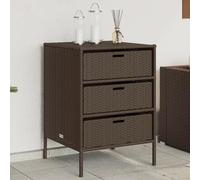 BOWEKAM Meubles, meubles d'extérieur, boîtes de rangement d'extérieur, armoire de rangement de jardin, marron, 55 x 59 x 80 cm, polyrotin