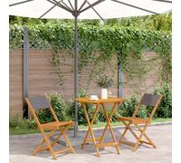 BOWEKAM Meubles, meubles d'extérieur, ensembles de meubles d'extérieur, ensemble de meubles de bistrot 3 pièces en tissu anthracite et bois massif