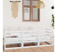 BOWEKAM Meubles, meubles d'extérieur, ensembles de meubles d'extérieur, ensemble de salon de jardin 6 pièces en pin massif blanc