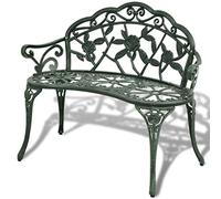 BOWEKAM Meubles, meubles d'extérieur, sièges d'extérieur, bancs d'extérieur, banc de jardin 100 cm en fonte d'aluminium vert