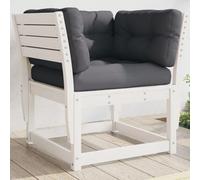 BOWEKAM Meubles, meubles d'extérieur, sièges d'extérieur, canapés d'extérieur, canapé de jardin, accoudoir avec coussins en bois de pin massif blanc