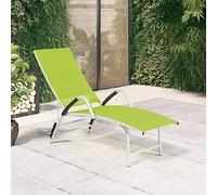 BOWEKAM Meubles, meubles d'extérieur, sièges d'extérieur, chaises longues, chaise longue en textilène et aluminium vert