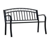 BOWEKAM Meubles, meubles d'extérieur, sièges extérieurs, bancs d'extérieur, banc de jardin 125 cm, acier noir