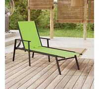BOWEKAM Meubles, meubles d'extérieur, sièges extérieurs, chaises longues, chaise longue en acier et textilène, vert