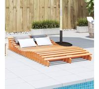 BOWEKAM Meubles, meubles d'extérieur, sièges extérieurs, chaises longues, chaise longue, marron ciré, 205 x 110 x 31,5 cm, pin massif