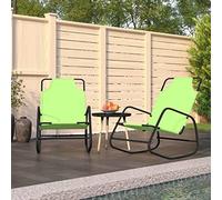 BOWEKAM Meubles, meubles d'extérieur, sièges extérieurs, chaises longues, chaises longues à bascule en acier vert et textilène