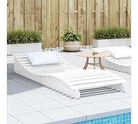 BOWEKAM Meubles, meubles d'extérieur, sièges extérieurs, chaises longues, chaises longues, blanc, 205 x 80 x 31,5 cm, pin massif