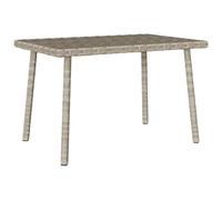 BOWEKAM Meubles, meubles d'extérieur, tables de jardin, table basse rectangulaire gris clair, 60 x 40 x 37 cm, polyrotin
