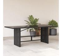 BOWEKAM Meubles, meubles d'extérieur, tables d'extérieur, table de jardin avec plateau en verre, noir, 190 x 80 x 75 cm en polyrotin