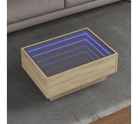 BOWEKAM Meubles, tables, tables d'appoint, tables basses, table basse avec LED en chêne Sonoma 70 x 50 x 30 cm