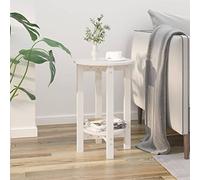BOWEKAM Meubles, tables, tables d'appoint, tables basses, table basse en bois de pin massif, blanc, 40 x 60 cm