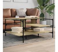 BOWEKAM Meubles, tables, tables d'appoint, tables basses, table basse en chêne sonoma, 100 x 100 x 48,5 cm, bois d'ingénierie