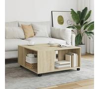 BOWEKAM Meubles, tables, tables d'appoint, tables basses, table basse en chêne sonoma 80 x 80 x 40 cm