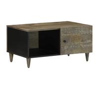 BOWEKAM Meubles, tables, tables d'appoint, tables basses, table basse gris clair, 80 x 50 x 40 cm, bois massif mangue