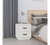 BOWEKAM Meubles, tables, tables de chevet, table de chevet, blanc 40 x 34 x 45 cm, pin massif