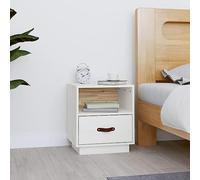 BOWEKAM Meubles, tables, tables de chevet, table de chevet, blanc 40 x 34 x 45 cm, pin massif
