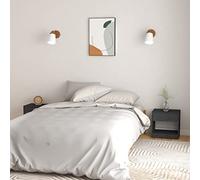 BOWEKAM Meubles, tables, tables de chevet, tables de chevet, 2 pièces, gris, 40 x 31 x 40 cm en pin massif