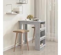 BOWEKAM Meubles, tables, tables de cuisine et de salle à manger, table de bar avec étagère de rangement, gris béton, 102 x 50 x 103,5 cm