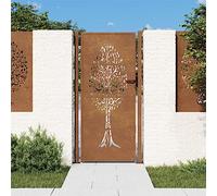 BOWEKAM Portail de jardin en acier Corten 105 x 205 cm