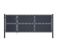 BOWEKAM Porte de jardin en acier anthracite 350 x 125 cm