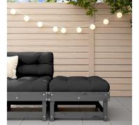 BOWEKAM Repose-pieds de jardin avec coussin en pin massif gris
