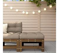 BOWEKAM Repose-pieds de jardin en pin massif avec coussin Marron miel